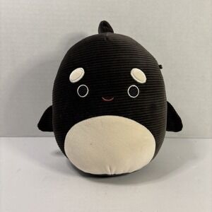 Squishmallows Kai the Orca Whale 8 Inch Corduroy Black White Plush Kellytoy 2023